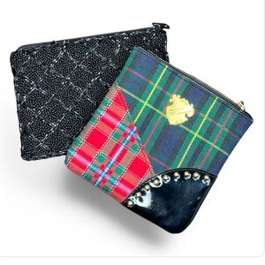 MAC Plaid and LANCÔME Beaded Cosmetic Bag Set